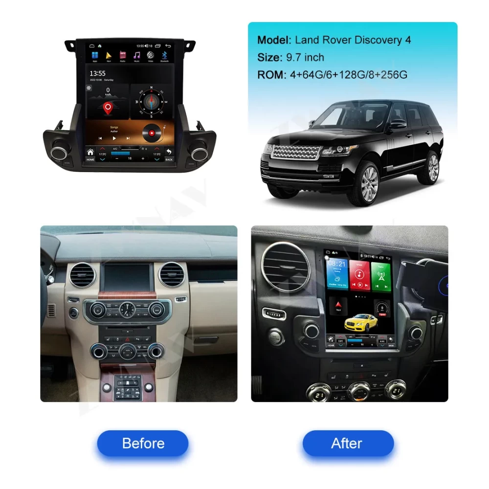 Land Rover Discovery 4 (LR4 - L319) 2009-2016 Android 13.0 Ultra Performans Tesla Style Multimedya Sistemi