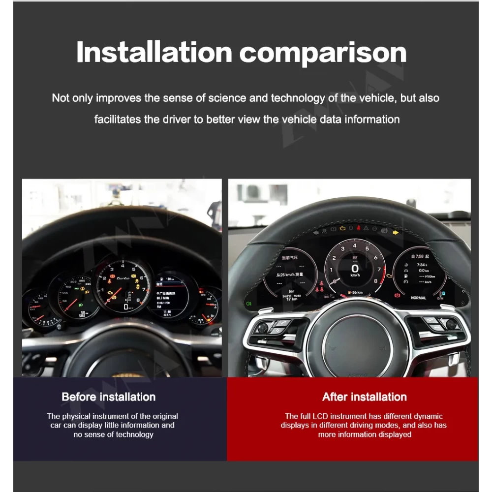 Porsche Cayenne (2011-2017) 12.3 İnç Dijital Hayalet Ekran Paneli