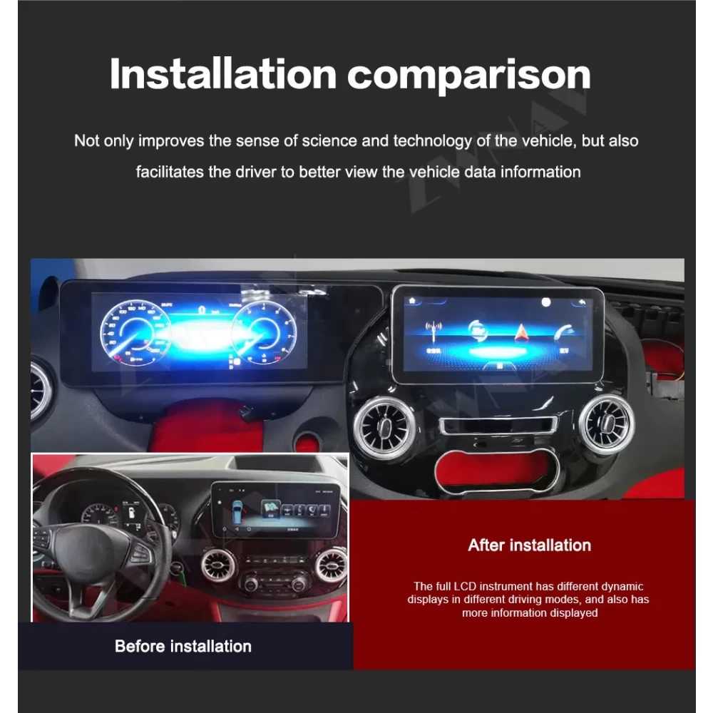 Mercedes-Benz Vito / V-Class / Metris 12.3 İnç Dijital Hayalet Ekran Paneli