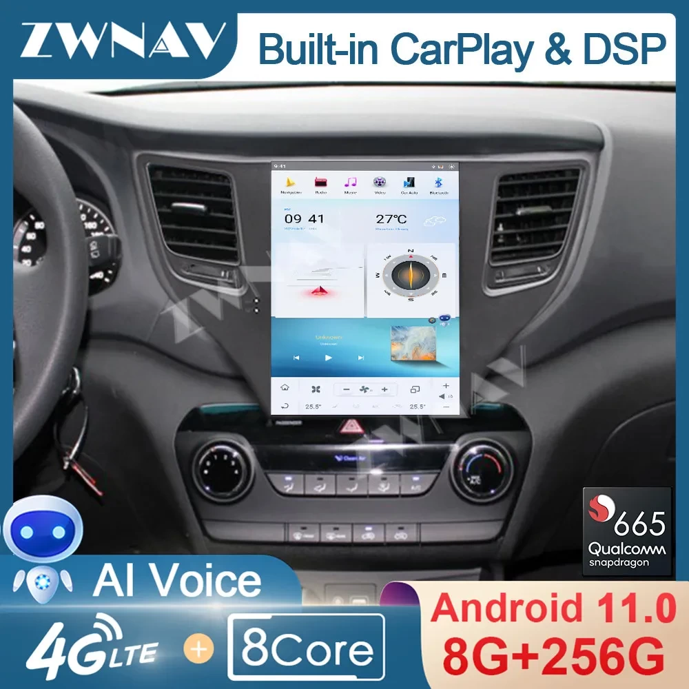 Hyundai Tucson (2015-2019) Tesla Stil Dikey Ekran Android 11.0 Multimedya Sistemi