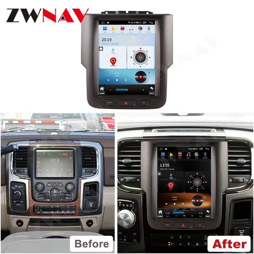 Dodge RAM 1500 (2014-2018) 8GB RAM + 256GB ROM Tesla Tarzı Android 13.0 Multimedya Sistemi