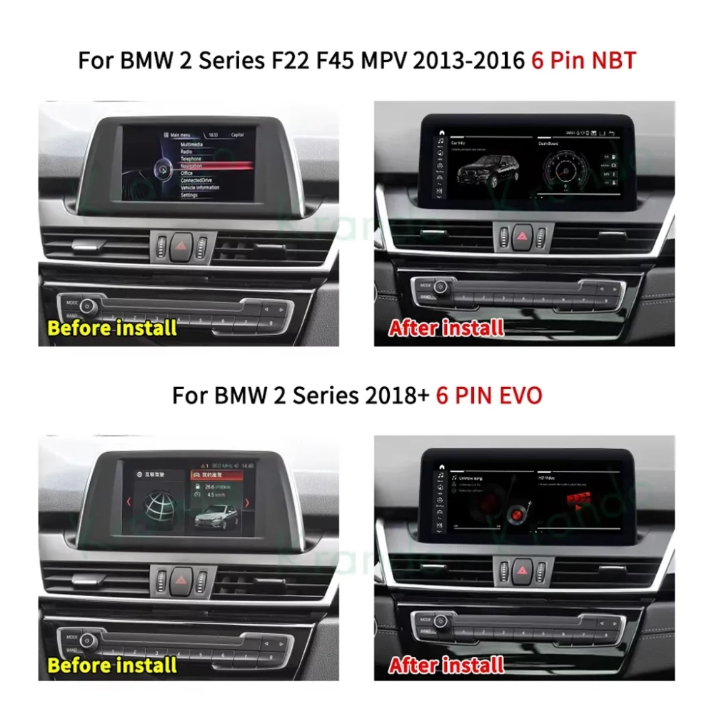 BMW 2 Serisi Android Multimedya Sistemi - 10.25 / 12.3 İnç IPS Ekran (2013–2017: F22/F23/F45/F46)