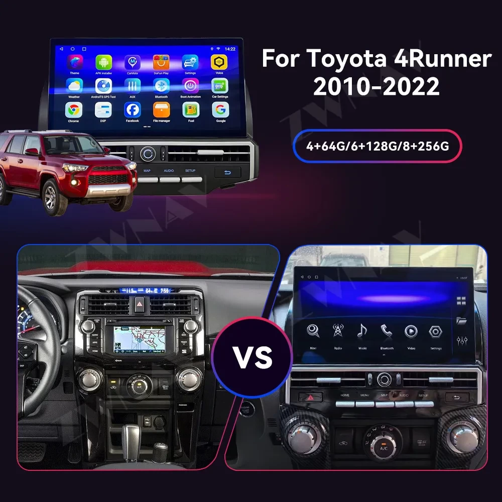 Toyota 4Runner (2010-2023) İçin 14.0 İnç Android 14.0 Multimedya Sistemi