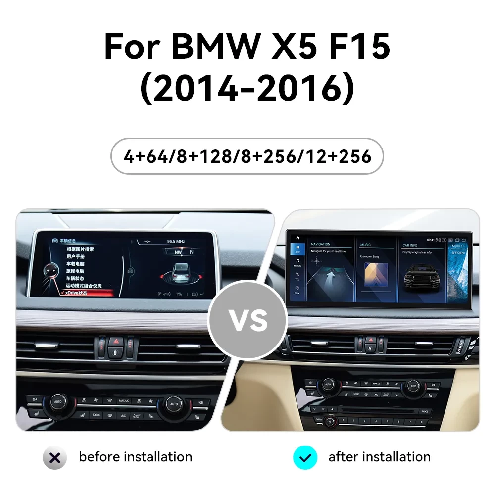 BMW X5 (F15) & X6 (F16) (2014-2017) 8GB RAM + 256GB ROM Android 14.0 Multimedya Sistemi