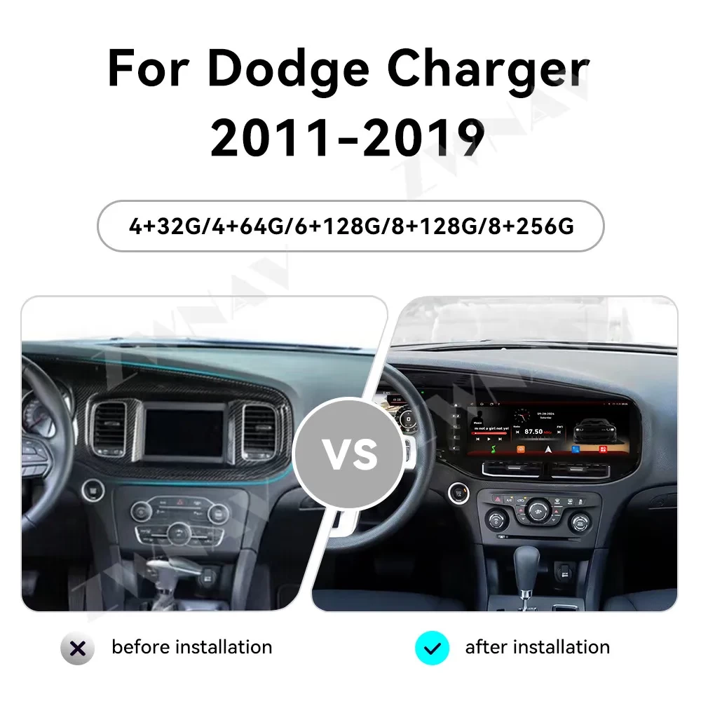 Dodge Charger (2011-2019) 12.3 İnç Android 13.0 Multimedya Sistemi