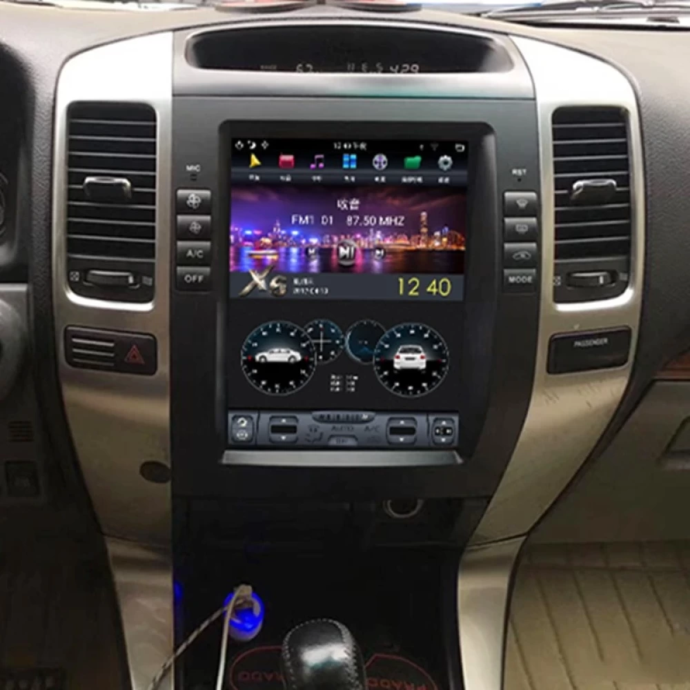 Toyota Land Cruiser Prado 120 (2002-2009) Uyumlu 10.4 inç Tesla Stil Android Multimedya Sistemi