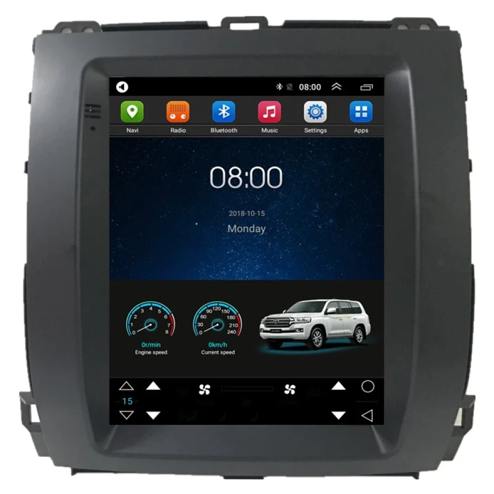 Toyota Land Cruiser Prado 120 (2002-2009) Uyumlu 10.4 inç Tesla Stil Dikey Ekran Multimedya Sistemi