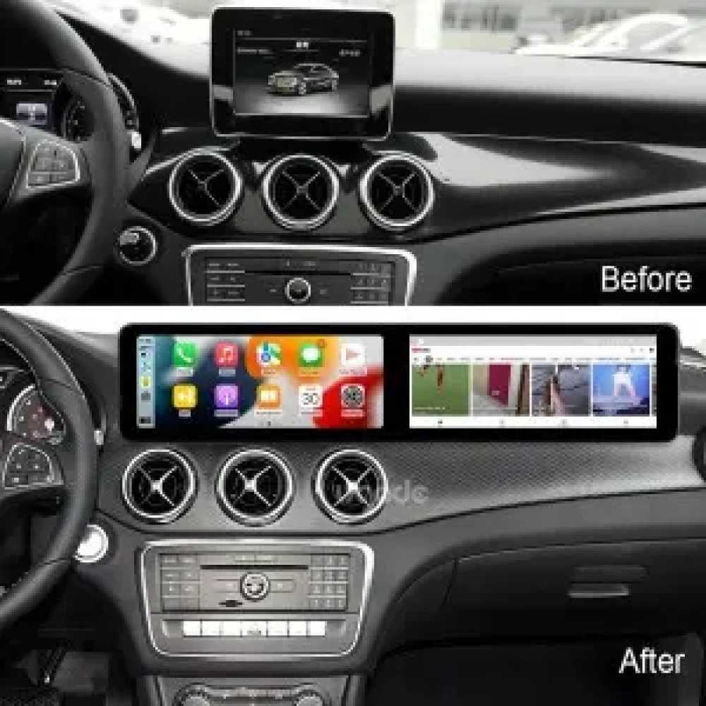Mercedes Benz A GLA CLA W176 W117 X156 21 inch İkili Multimedya Ekran (Dual Screen) - CarPlay - Android - GPS Navigasyon 2015-2017