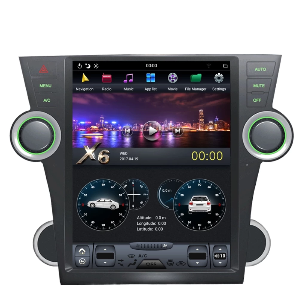 Toyota Highlander & Kluger (2007-2013) Uyumlu 12.1 inç Tesla Stil Android Multimedya Sistemi