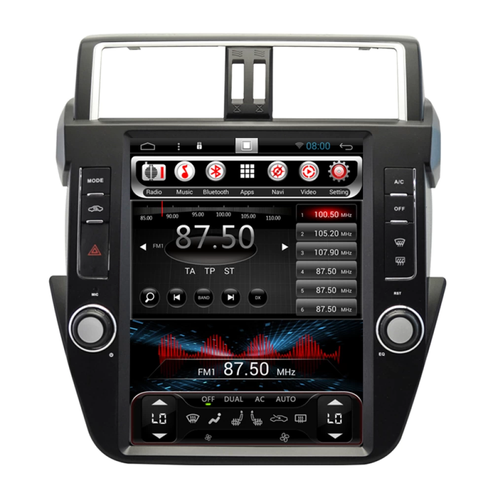 Toyota Land Cruiser Prado 150 (2014-2016) Uyumlu 12.1 inç Tesla Stil Android Multimedya Sistemi