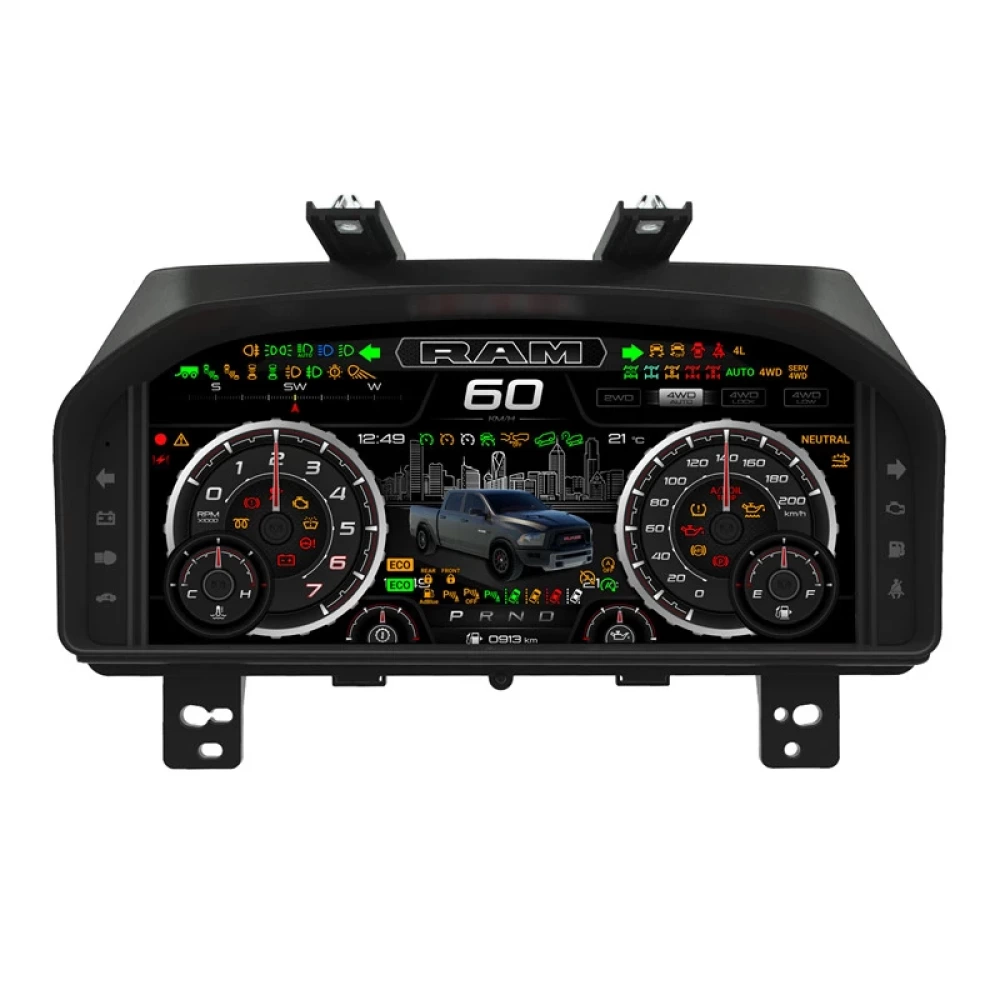 Dodge RAM 1500, 2500 & 3500 (2008-2018) İçin 12.3 inç Dijital Hayalet Ekran Gösterge Paneli