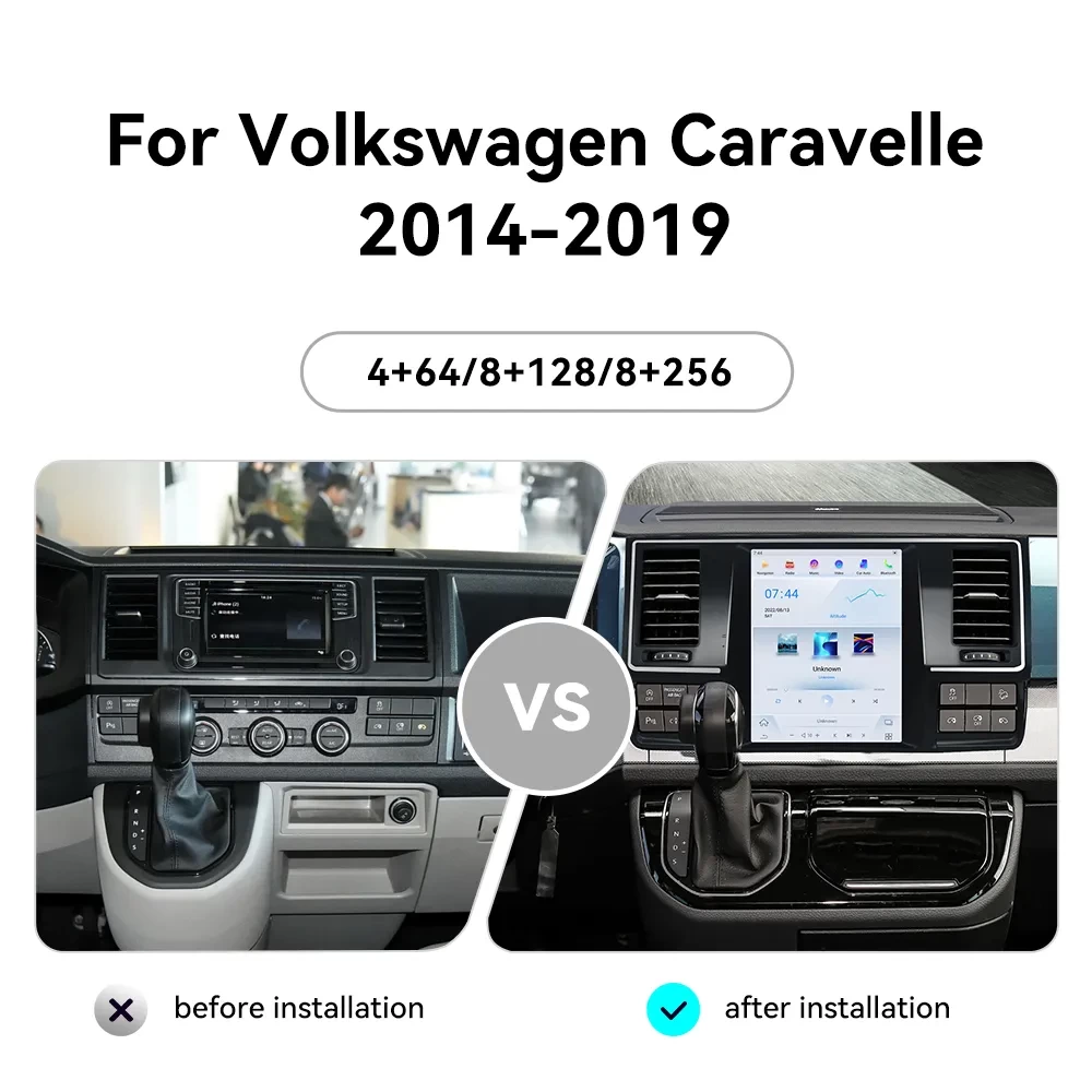 Volkswagen Caravelle / Transporter / Multivan (T5 & T6) 2014-2020 Android 14.0 Tesla Style Dikey Multimedya Sistemi