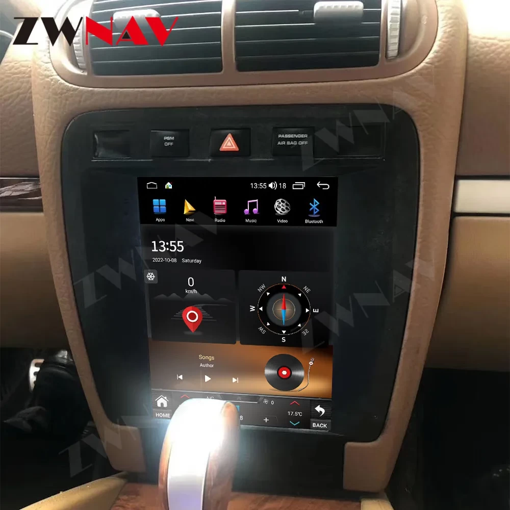 Porsche Cayenne (2002-2009) 12.1 İnç Tesla Tarzı Android 13.0 Multimedya Sistemi