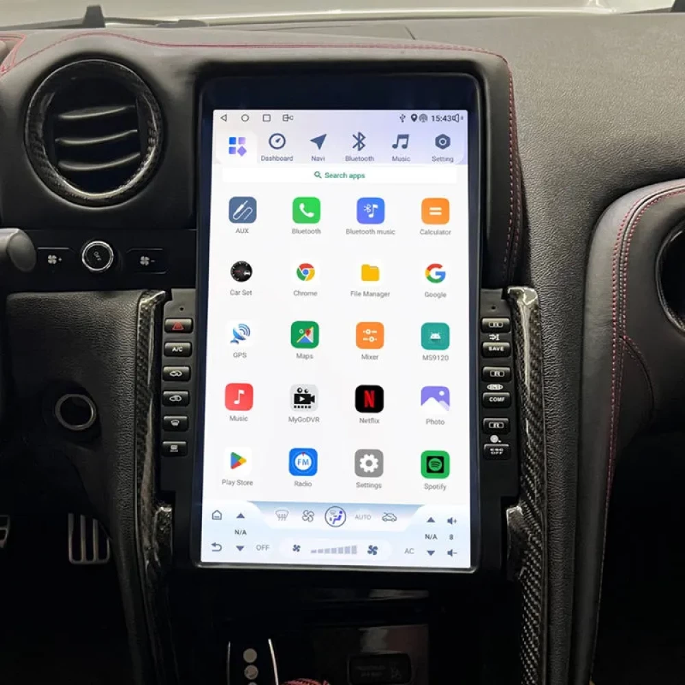 Nissan GT-R R35 (2008-2016) Uyumlu 13.6 inç Tesla Stil Android 13 Multimedya Sistemi