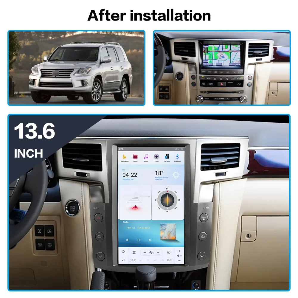 Lexus LX570 (2007-2015) İçin Tesla Stil Dev Ekran Multimedya Sistemi