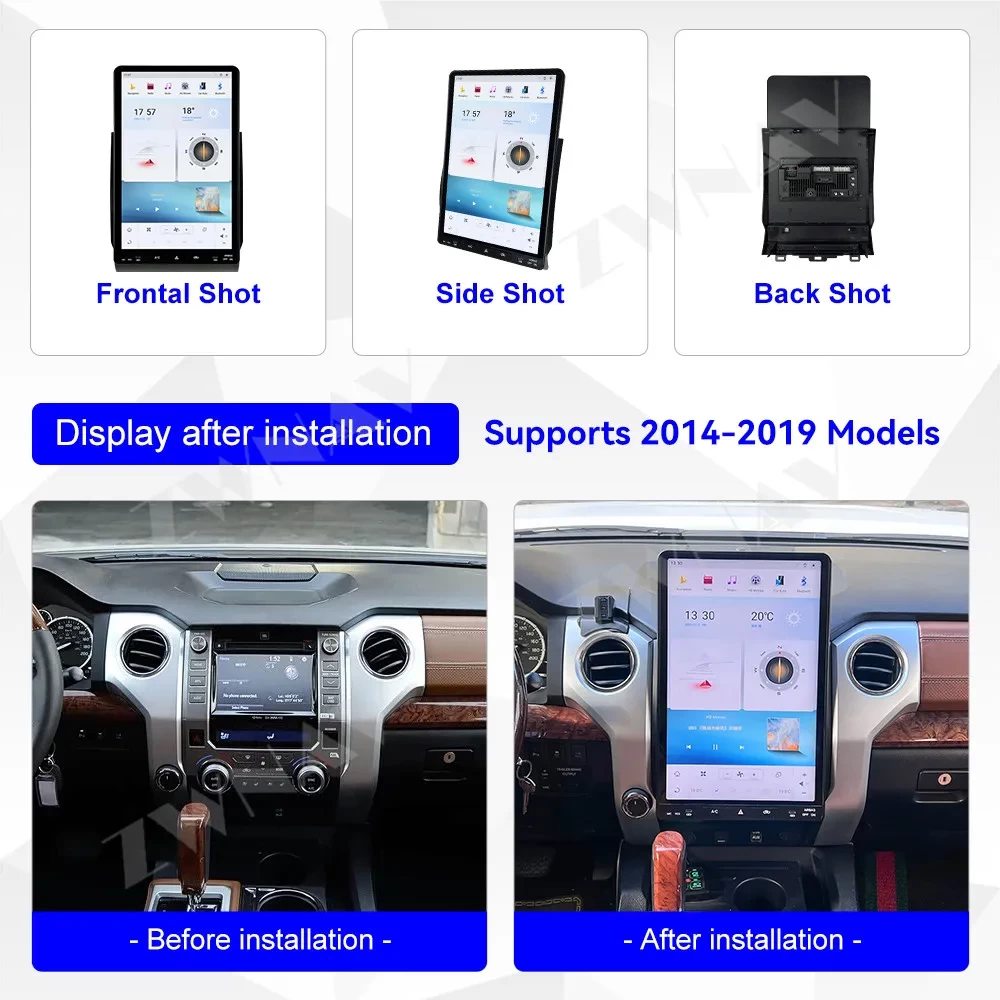 Toyota Tundra (2014-2021) İçin 16.8 İnç Dev Tesla Stil Android 13.0 Multimedya Sistemi