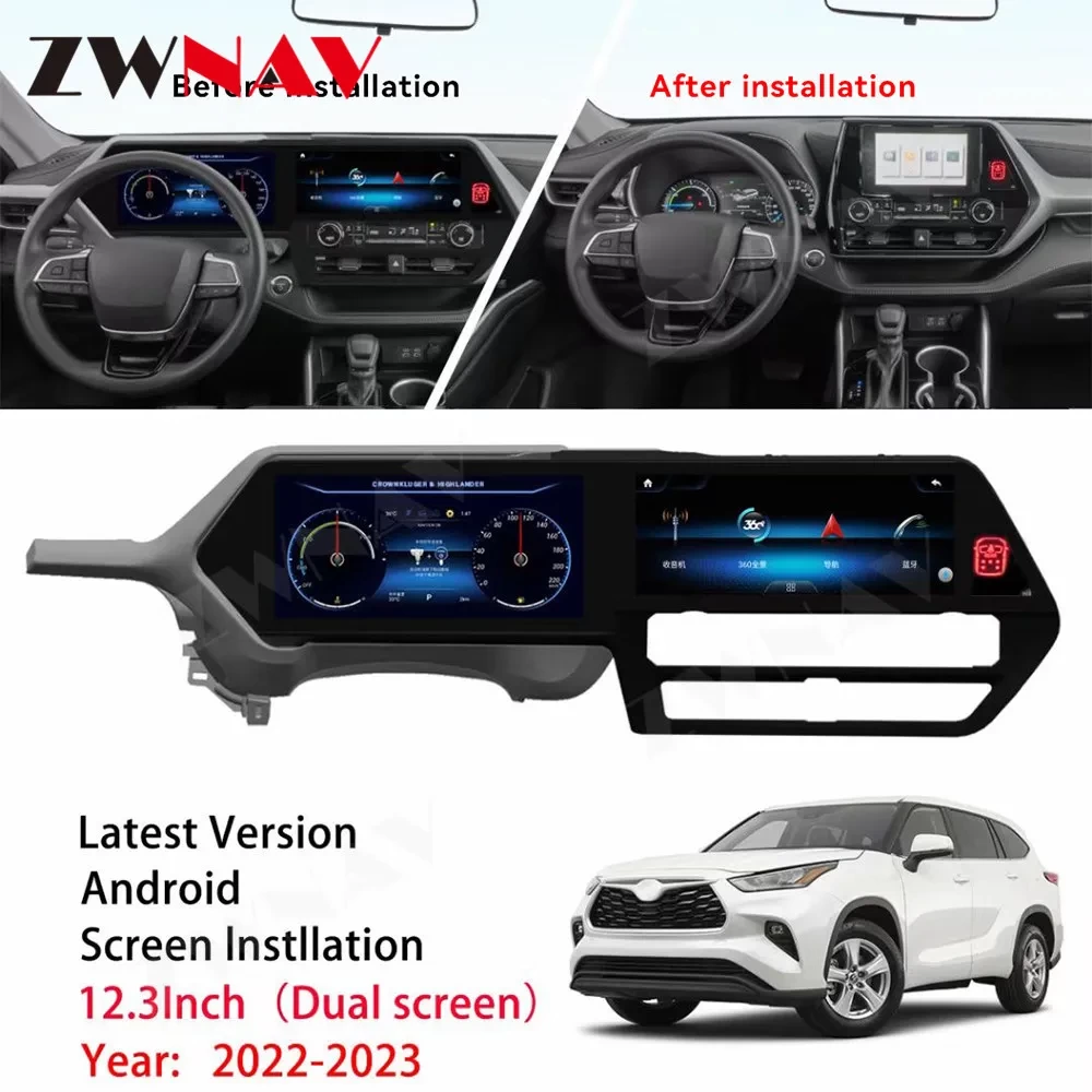 Toyota Highlander & Crown (2020-2022) İçin 24 İnç Dev Ekran Multimedya Sistemi