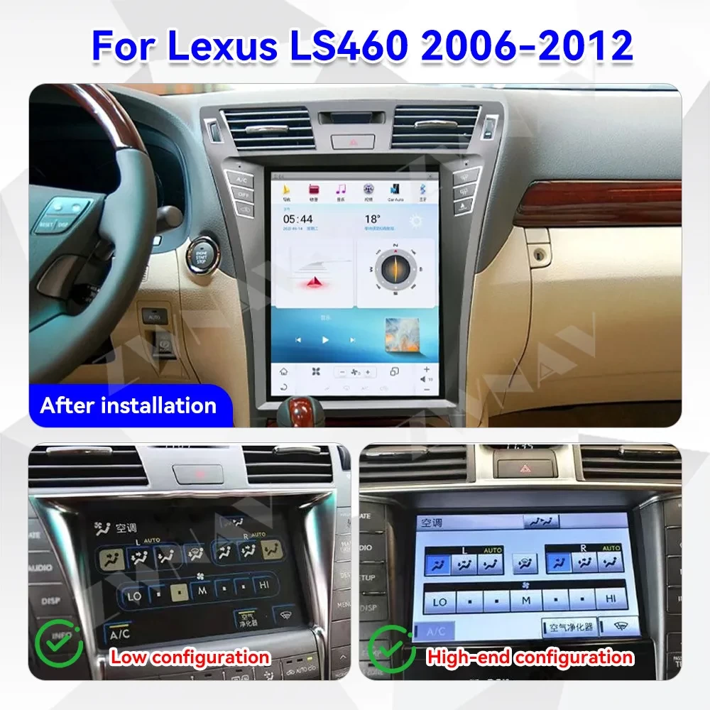 Lexus LS460 / LS600 (2006-2012) İçin 12.1 İnç Tesla Stil Hayalet Ekran & Multimedya