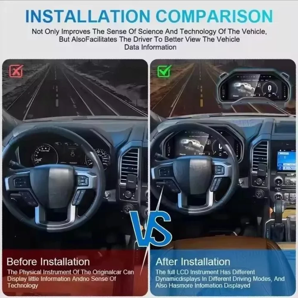 Ford F-150 & F-250 (2009-2020) 12.3 İnç Dijital Hayalet Ekran Paneli