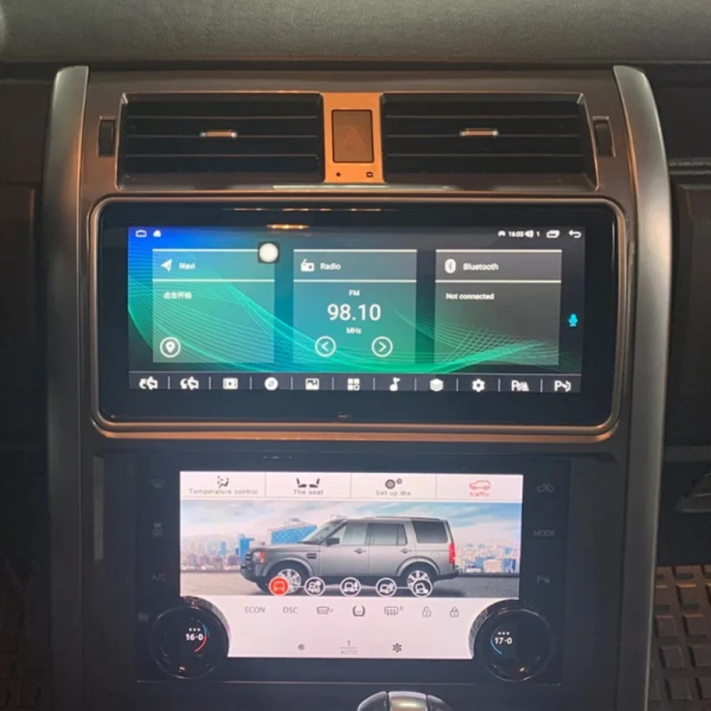 Land Rover Discovery 3 LR3 (2004-2009) Uyumlu 22.3 inç Çift Ekranlı Android Multimedya & Dijital Klima Seti