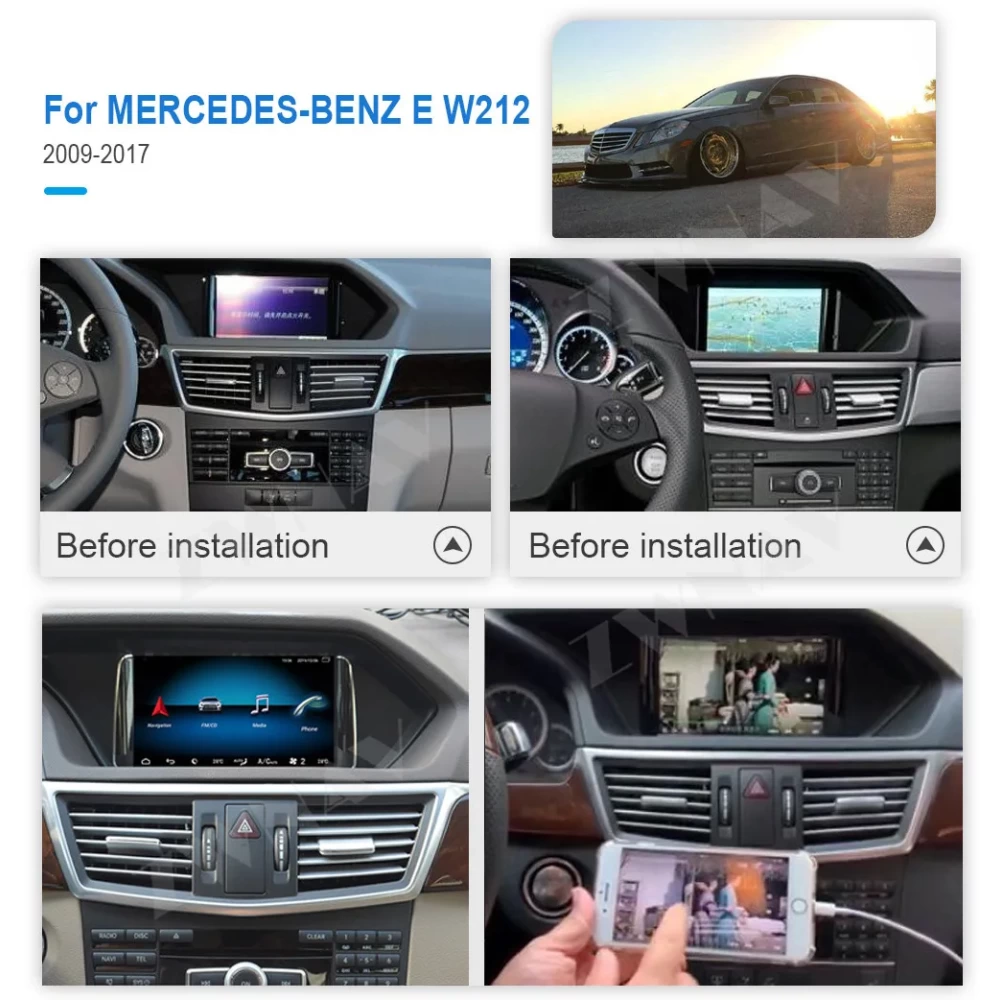 Mercedes-Benz E-Serisi W212 (2009-2016) İçin Geniş Ekran Android Multimedya Sistemi