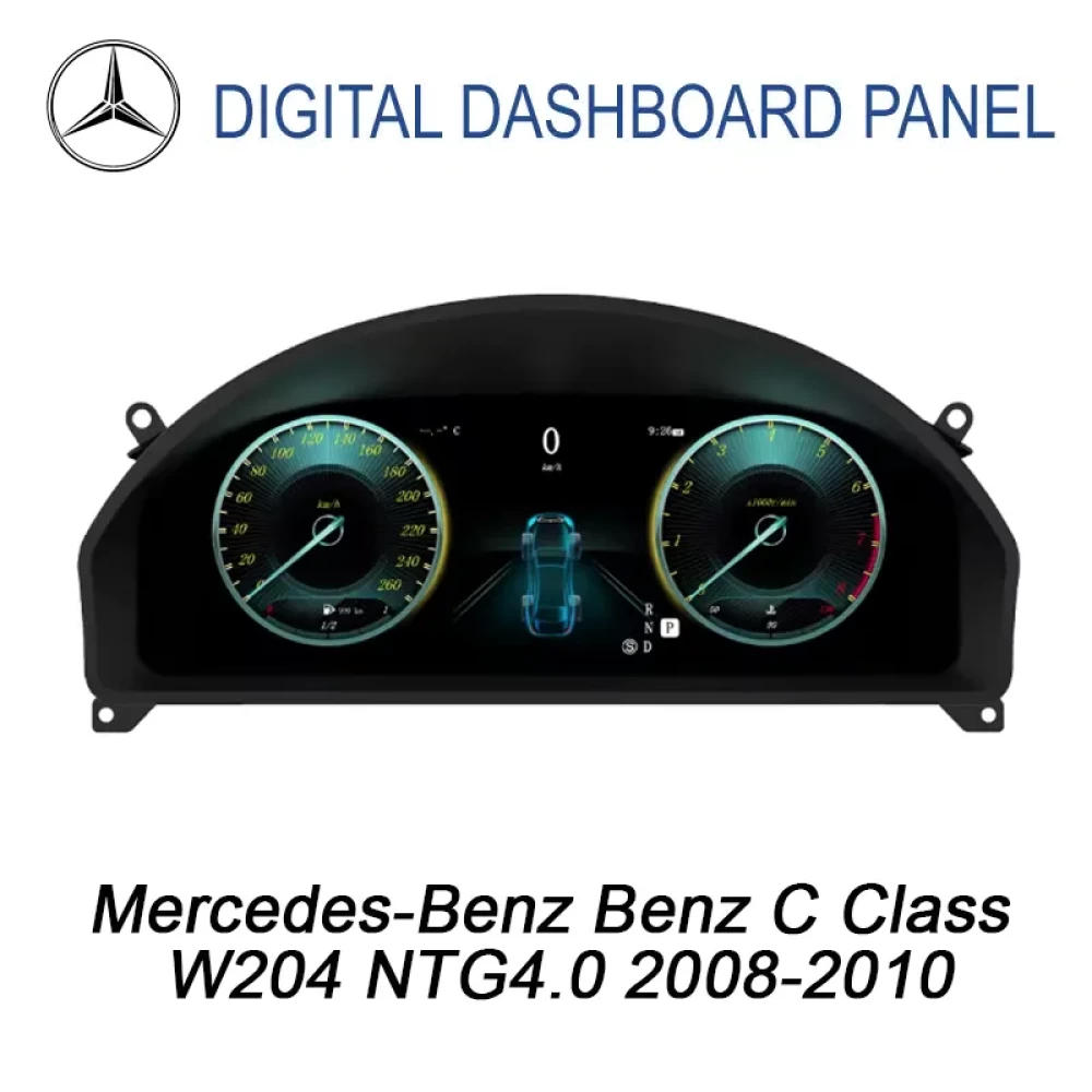 Mercedes-Benz C-Serisi W204 Dijital Hayalet Gösterge Paneli - 12.3 İnç (2008–2010)