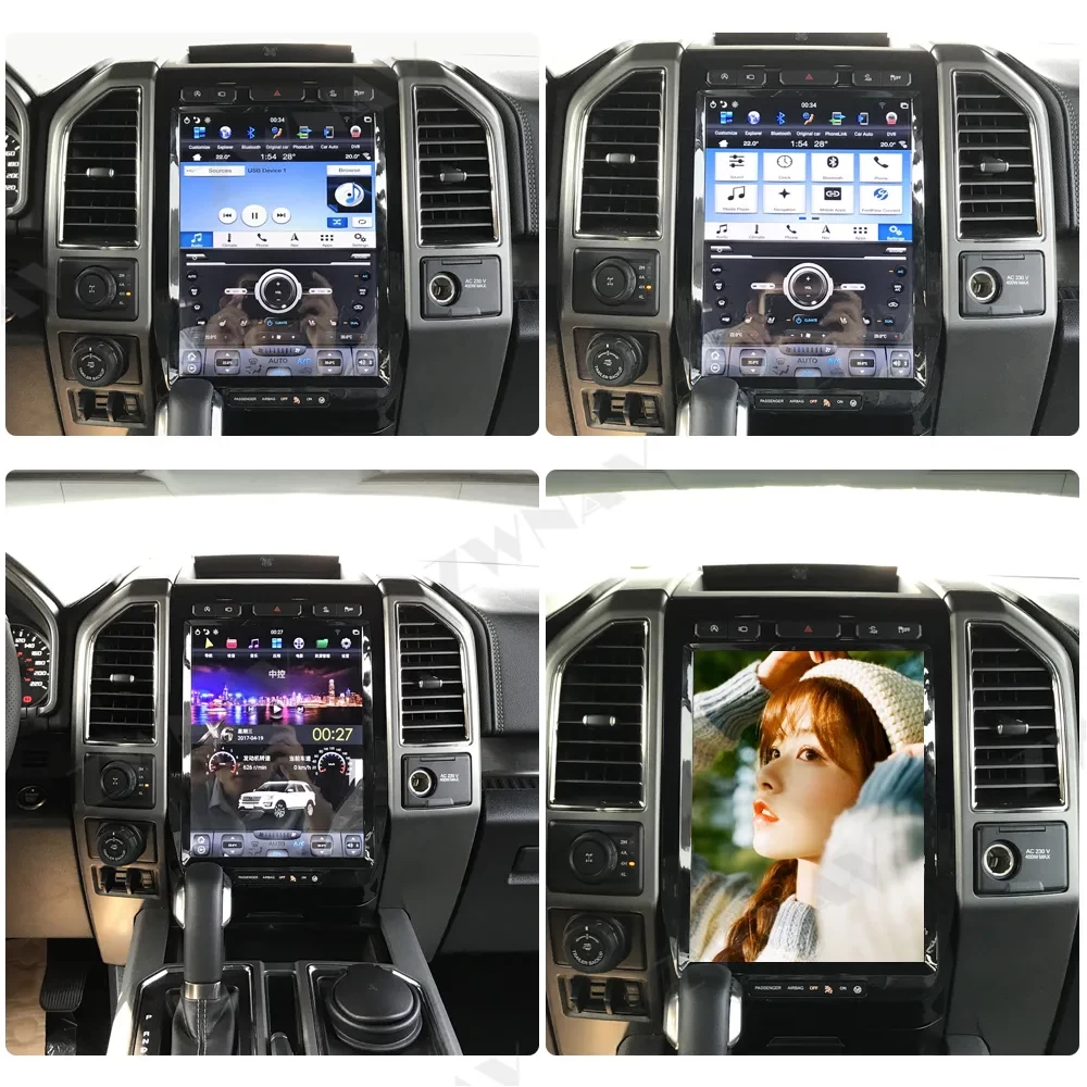 Ford F-150 (2015-2020) 12.1 İnç 1-DIN Tesla Tarzı Android Multimedya Sistemi (DSP & IPS)