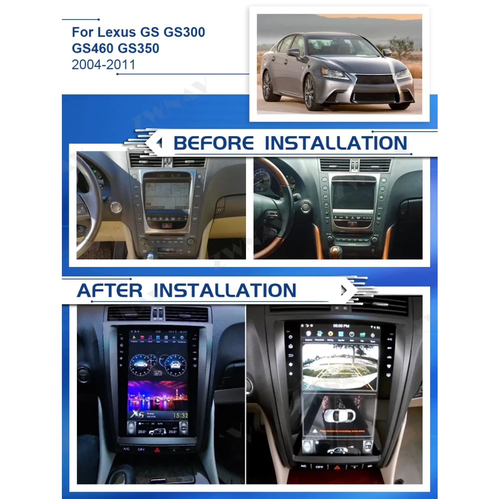 Lexus GS Serisi (2004-2012) Tesla Stil Android Multimedya Sistemi