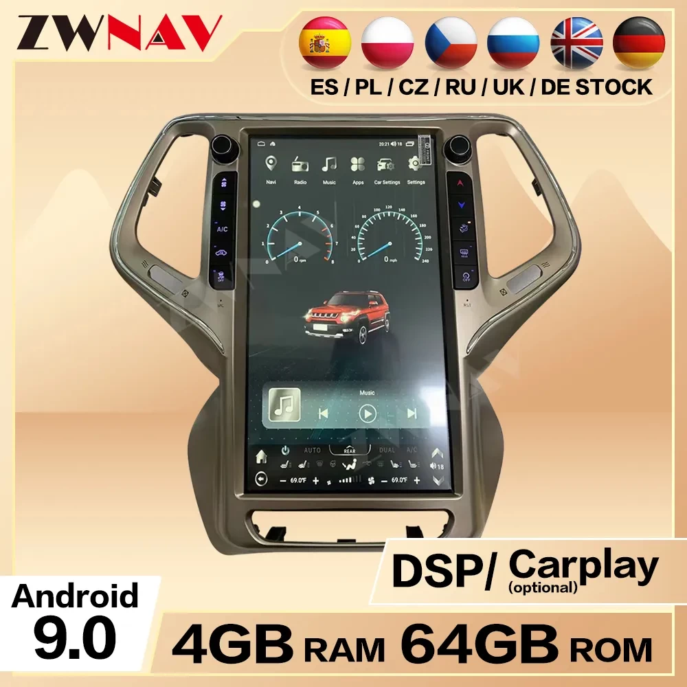 Jeep Grand Cherokee / Cherokee (2014-2022) 13.6 İnç Dikey Tesla Tarzı Android Multimedya Sistemi