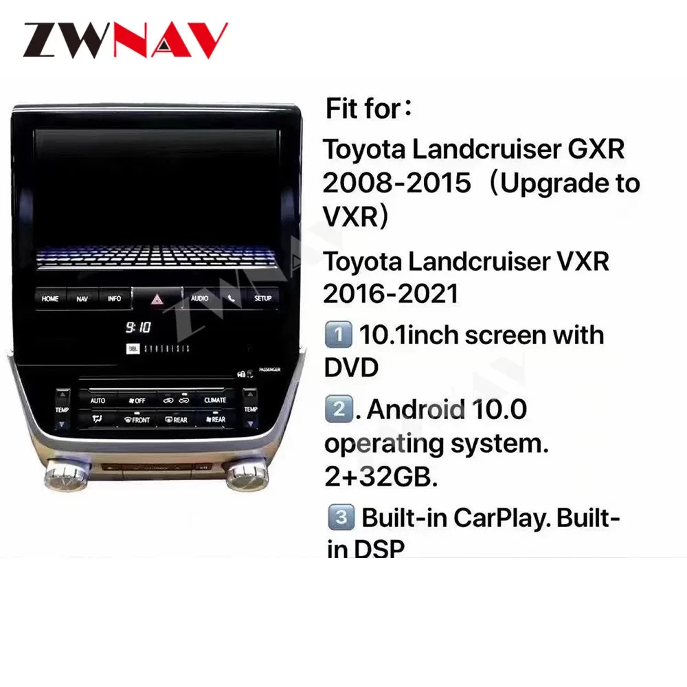 Toyota Land Cruiser LC200 (2008-2021) İçin QLED Ekranlı Android Multimedya Sistemi