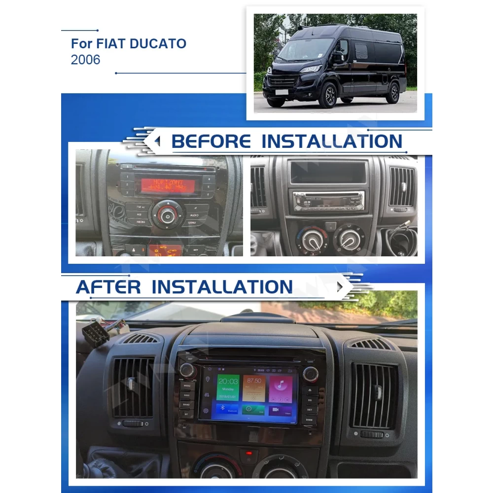 Fiat Ducato (2006-2019) İçin Android Multimedya & Navigasyon Sistemi