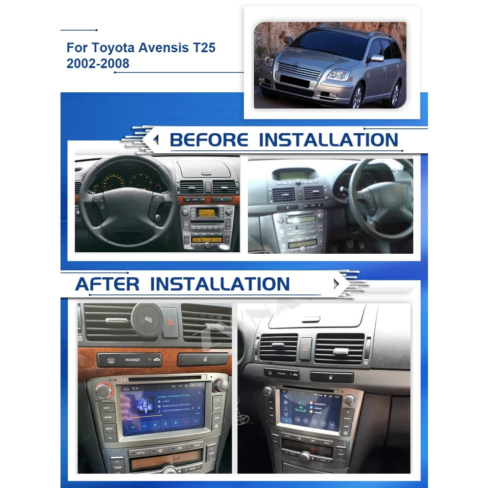 Toyota Avensis T25 (2003-2008) Android Multimedya ve Navigasyon Sistemi