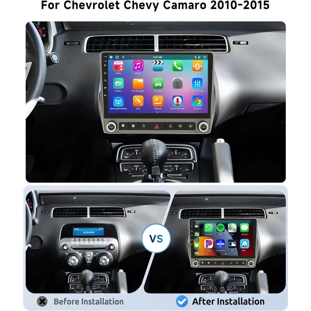 Chevrolet Camaro (2010-2015) 9 İnç Android 13.0 QLED Multimedya Sistemi