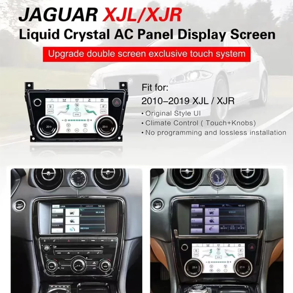 Jaguar XJ, XJL & XJR (2010-2019) İçin 7 inç Dijital Dokunmatik Klima (AC) Kontrol Paneli Yükseltmesi
