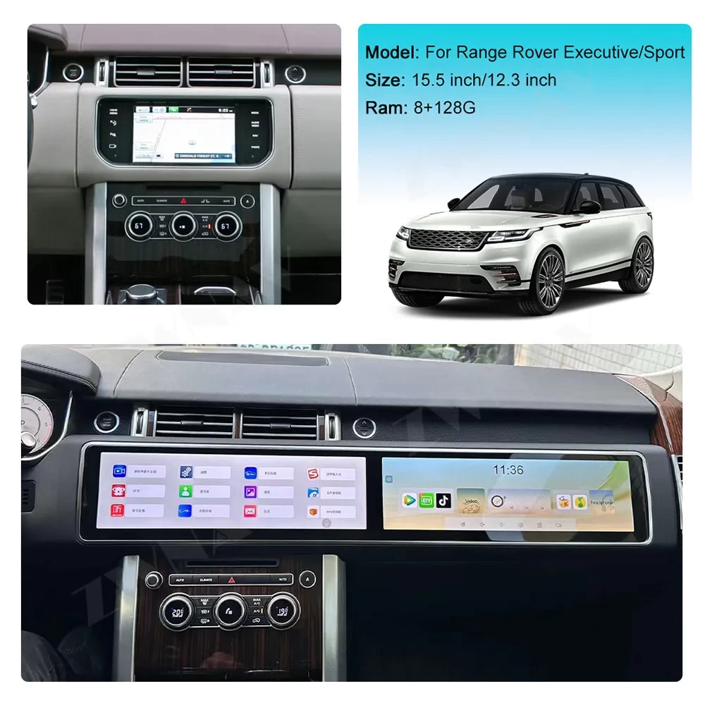 Range Rover Vogue L405 / Sport L494 (2014-2017) Android 14.0 Çift Ekran (Dual Screen) Multimedya Sistemi