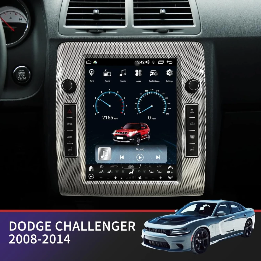 Dodge Challenger (2008-2014) 10.4 İnç Tesla Tarzı Android 13.0 Multimedya Sistemi