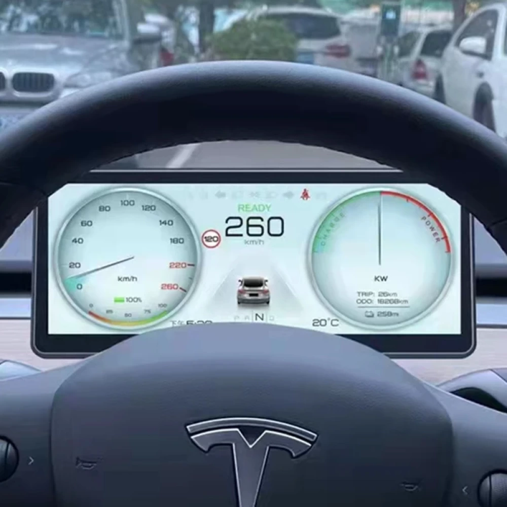 Tesla Model 3 & Model Y (2019-2022+) İçin 9 inç Dijital LCD Gösterge Paneli ve HUD Ekran Yükseltmesi