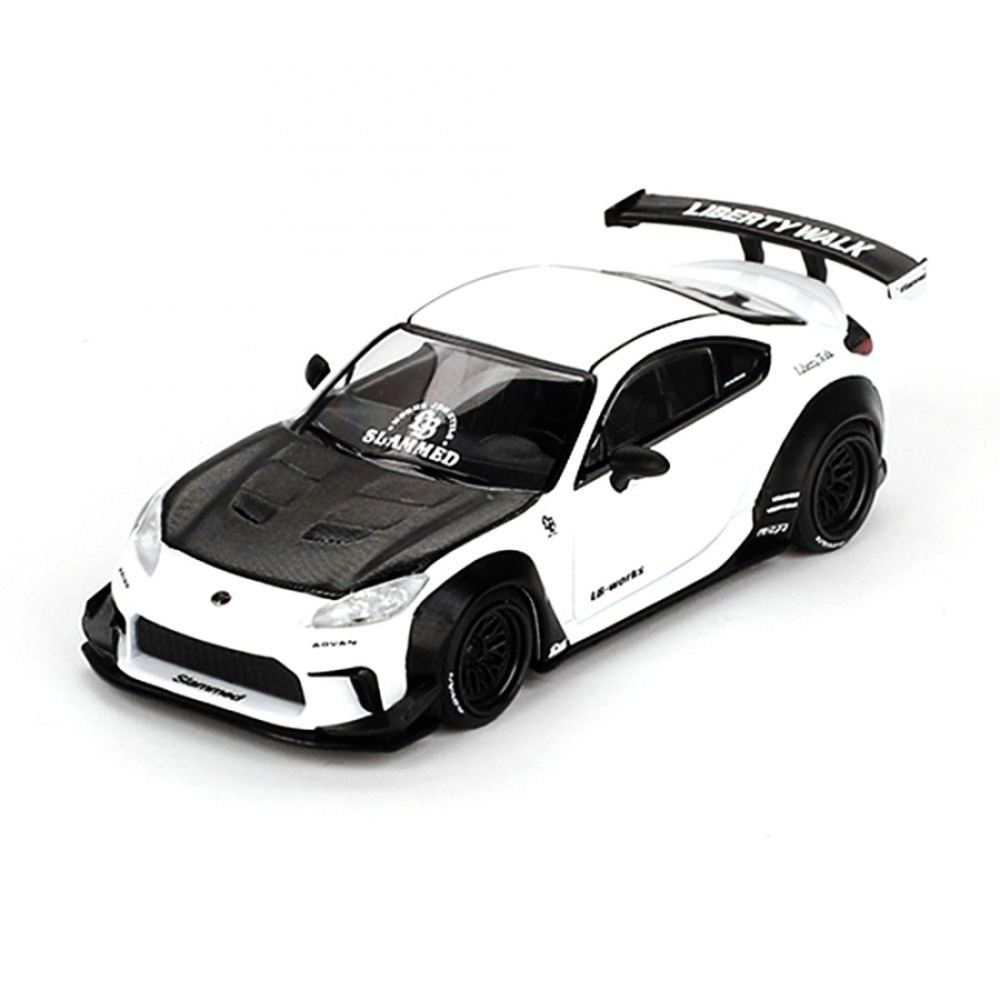 Mini GT 1/64 Toyota GR86 LB Nation White – Liberty Walk Şıklığı Saf Beyazda