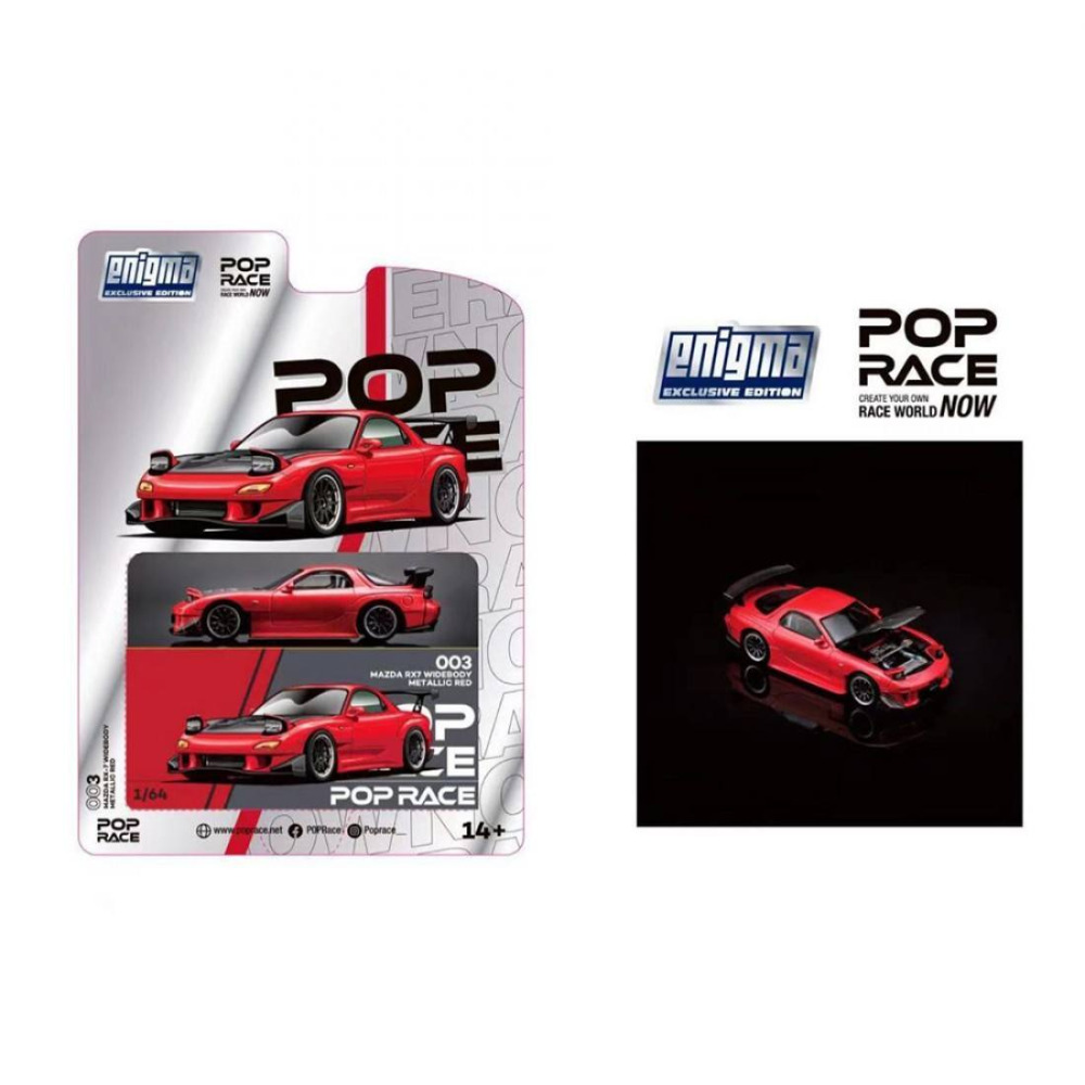 Poprace 1/64 Mazda RX-7 FD3S RE-AMEMIYA Widebody Red Enigma Exclusive Diecast – JDM Sanatının Zirvesi