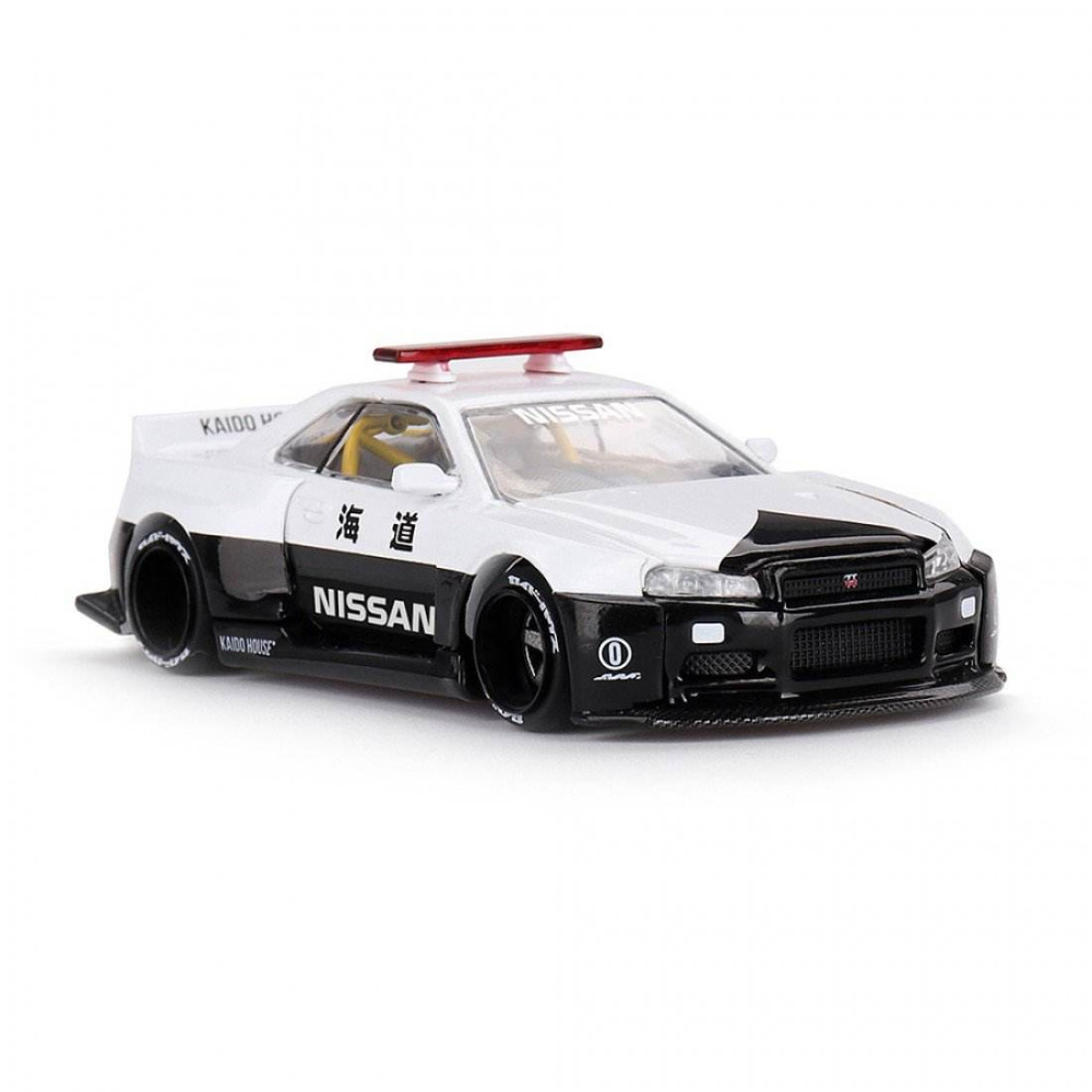 Mini GT x Kaido House 1/64 Nissan Skyline GT-R R34 Kaido Works V2 Aero Police – Yolların Rakipsiz Kanunu