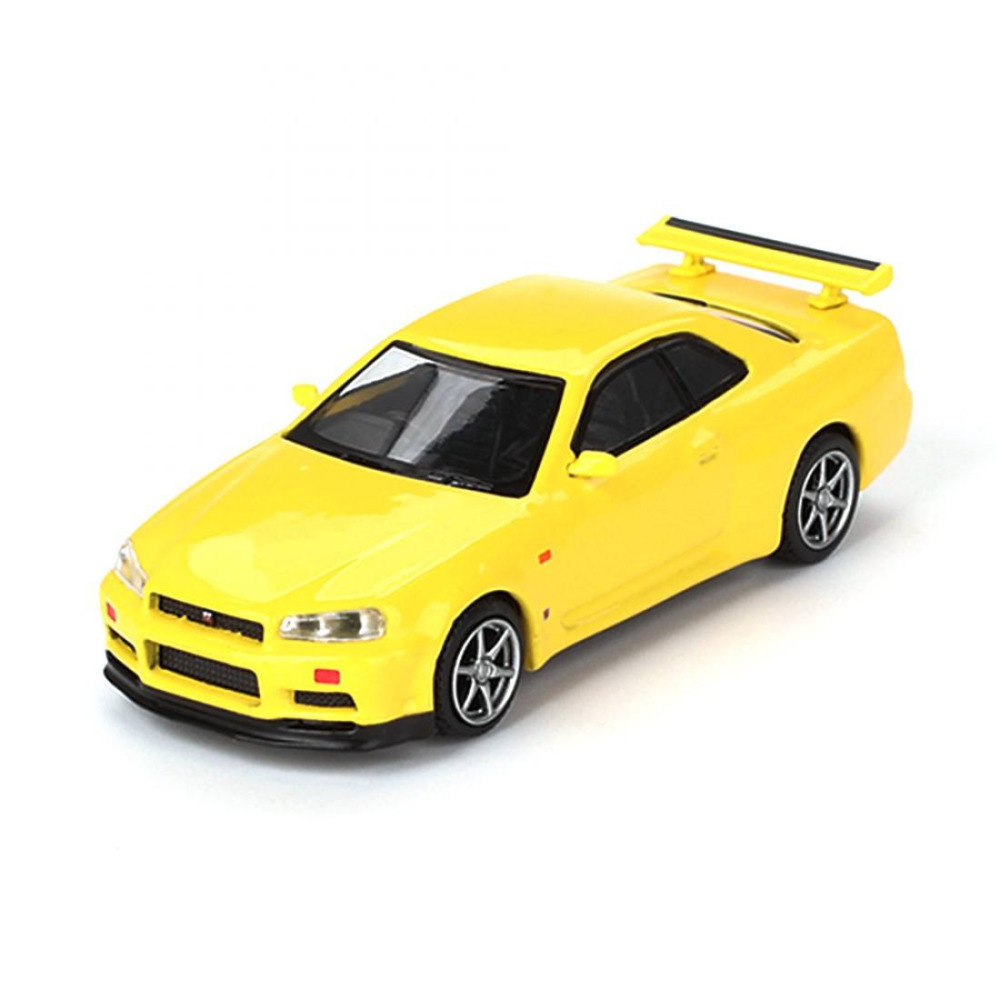 Mini GT 1/64 Nissan Skyline GT-R R34 V-Spec Lightning Yellow – Godzilla’nın En Parlak Hali