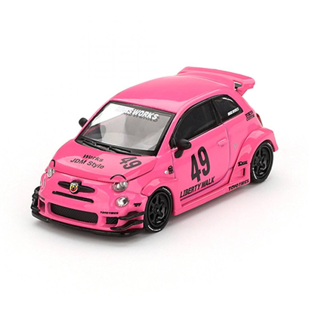 Mini GT 1/64 Abarth 595 LB-Works x Abas Works Pink – Pistlerin Küçük ve Asi Prensesi Diecast