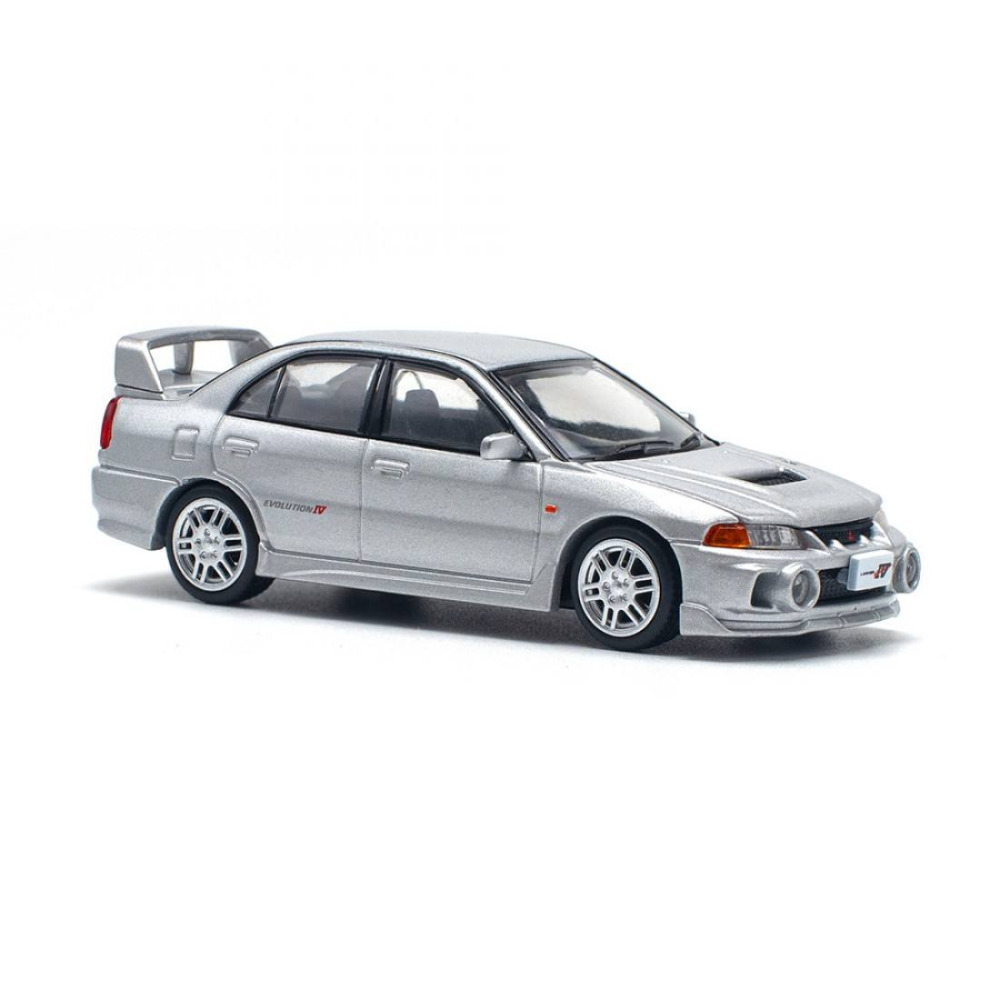 Poprace 1/64 Mitsubishi Lancer Evolution IV Steel Silver Diecast – JDM Efsanesinin Saf Hali