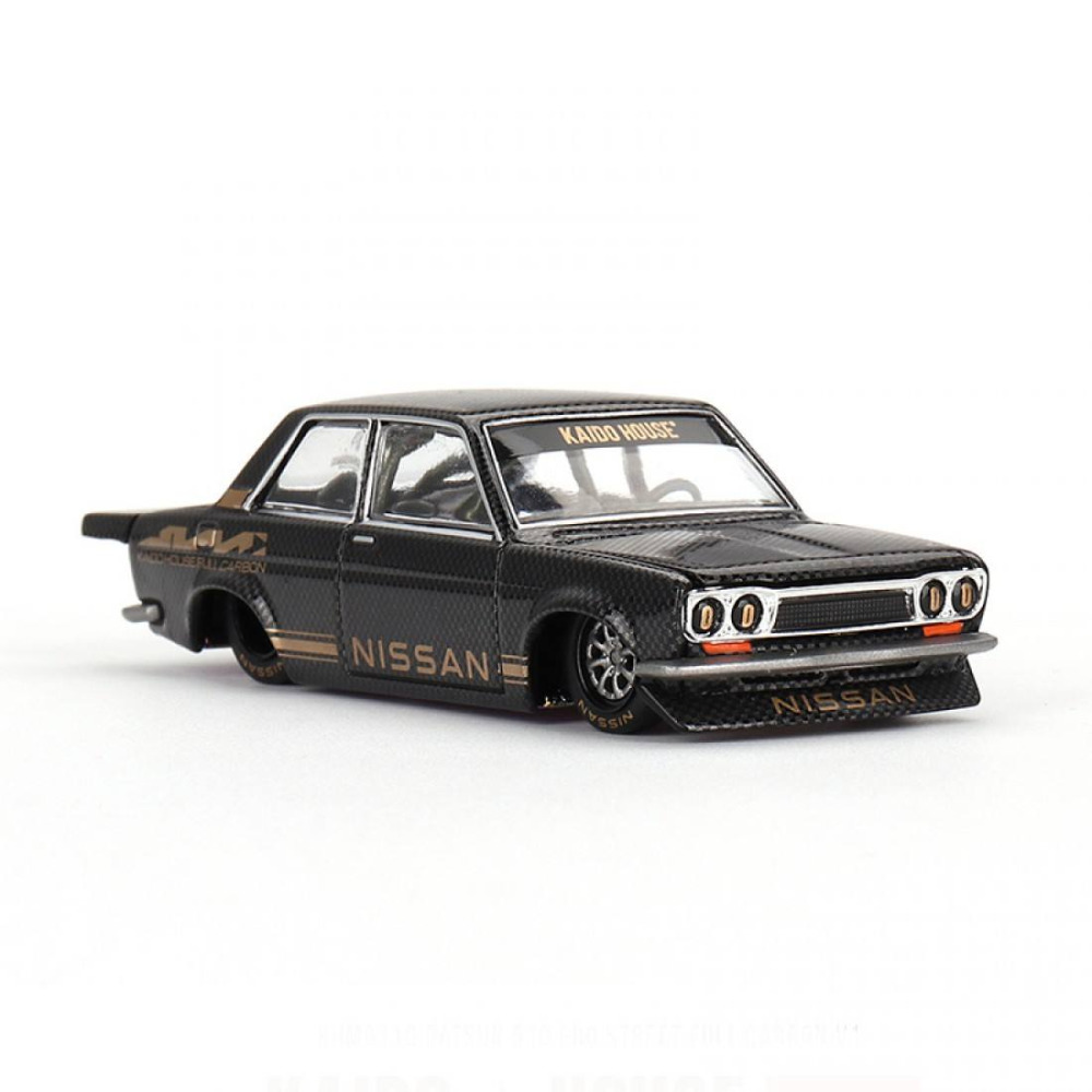 Mini GT x Kaido House 1/64 Datsun 510 Pro Street Full Carbon V1 – Safkan Karbon Şıklığı