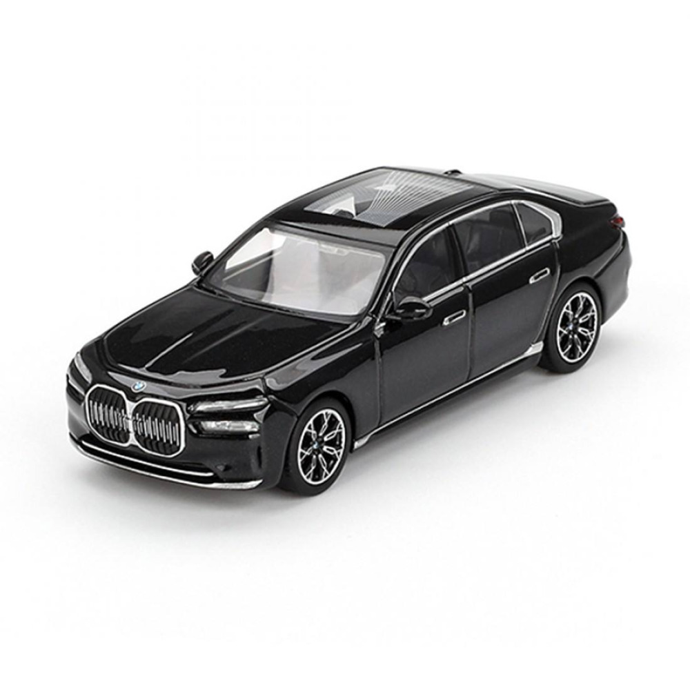 Mini GT 1/64 BMW i7 eDrive50 Black Sapphire – Elektrikli Lüksün Zirvesi