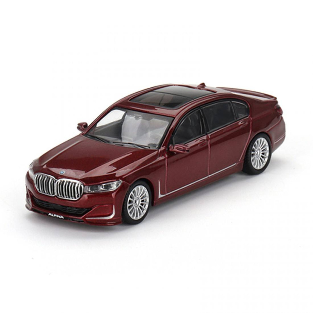 Mini GT 1/64 BMW Alpina B7 xDrive Aventurin Red – Lüks ve Performansın Zirve Noktası