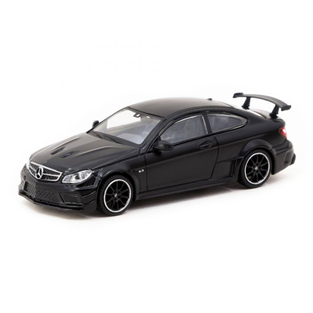 Tarmac Works 1/64 Mercedes-Benz C 63 AMG Coupe Black Series – Matte Black: Saf Güç ve Agresif Estetik