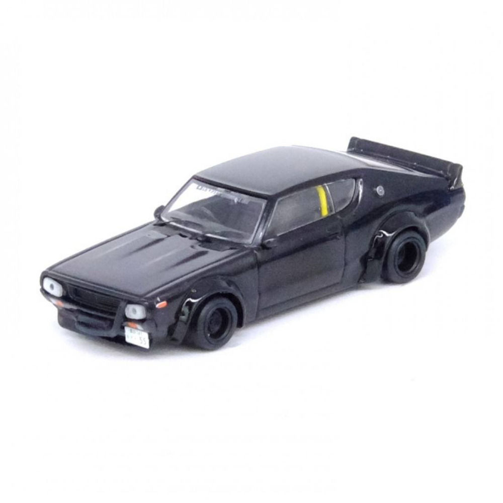 Inno64 1/64 Nissan Skyline 2000 GT-R (KPGC110) Kenmeri Black Diecast – Klasik JDM'in Karanlık Gücü