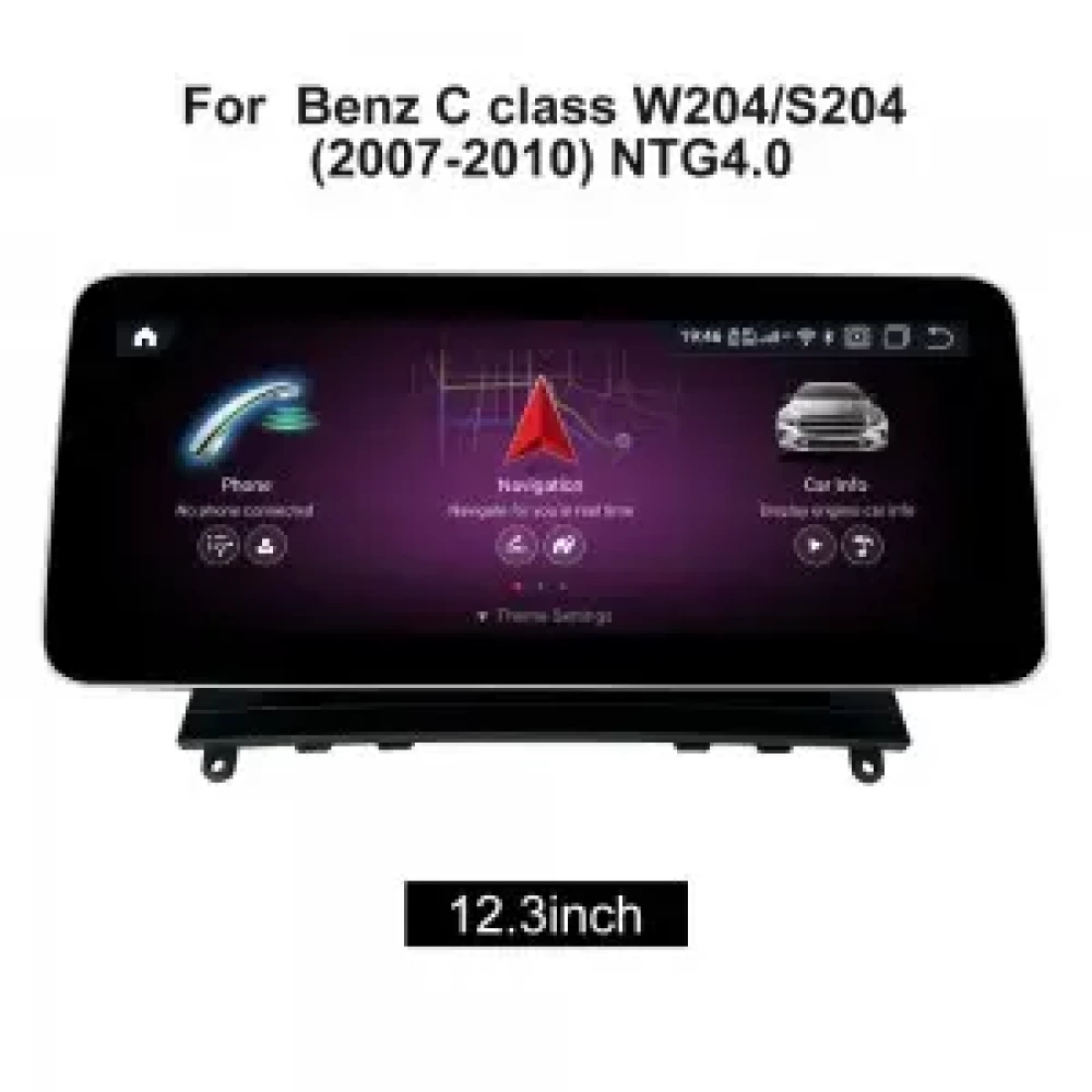 Mercedes Benz C class w204 12.3 inch - CarPlay - Android - GPS Navigasyon - Multimedya Ekran 2007-2010