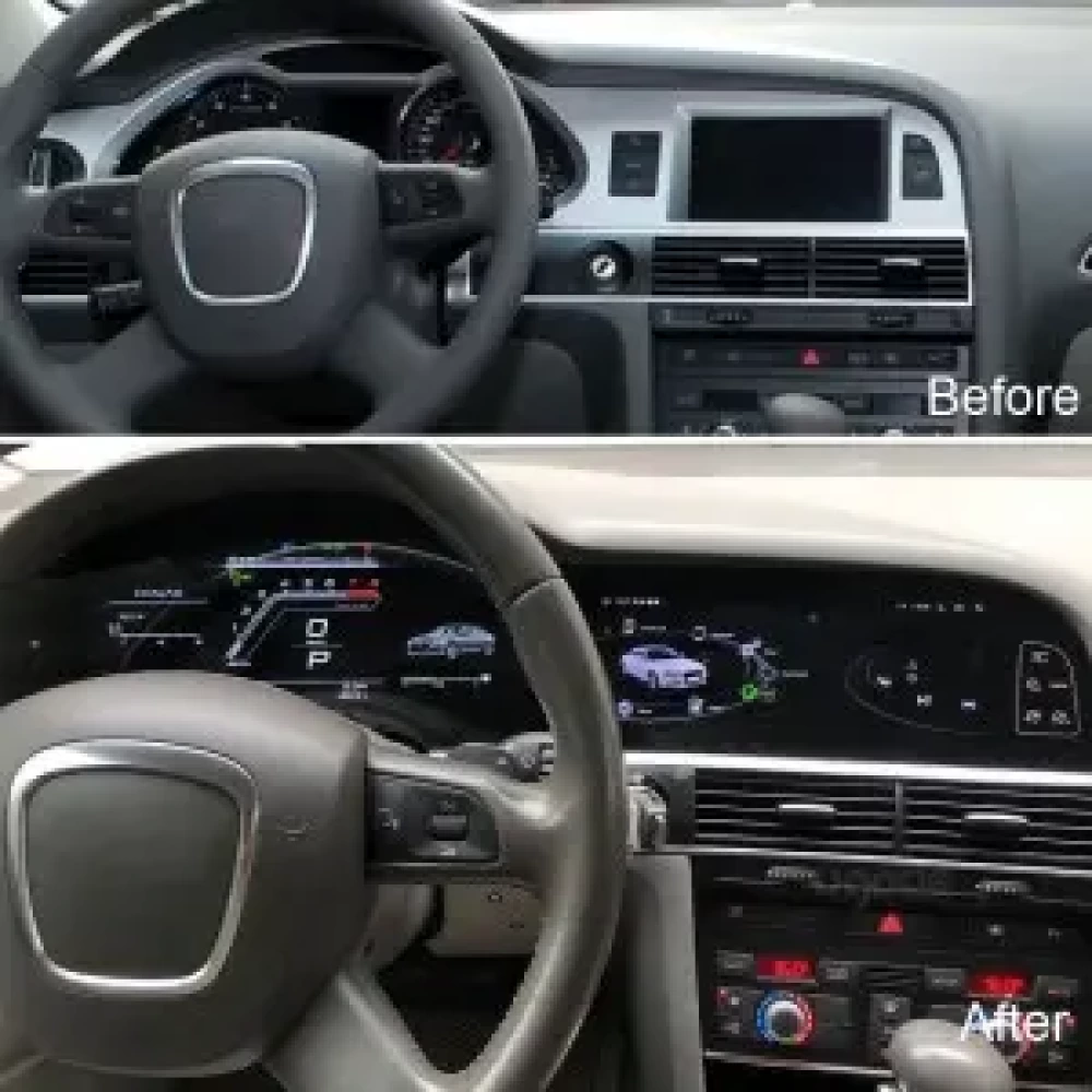 Audi A6 21 inch İkili Multimedya Ekran (Dual Screen) - CarPlay - Android - GPS Navigasyon 2005-2012